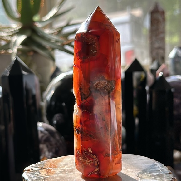 Carnelian Crystal Tower With Druzy! - Picture 7 of 7